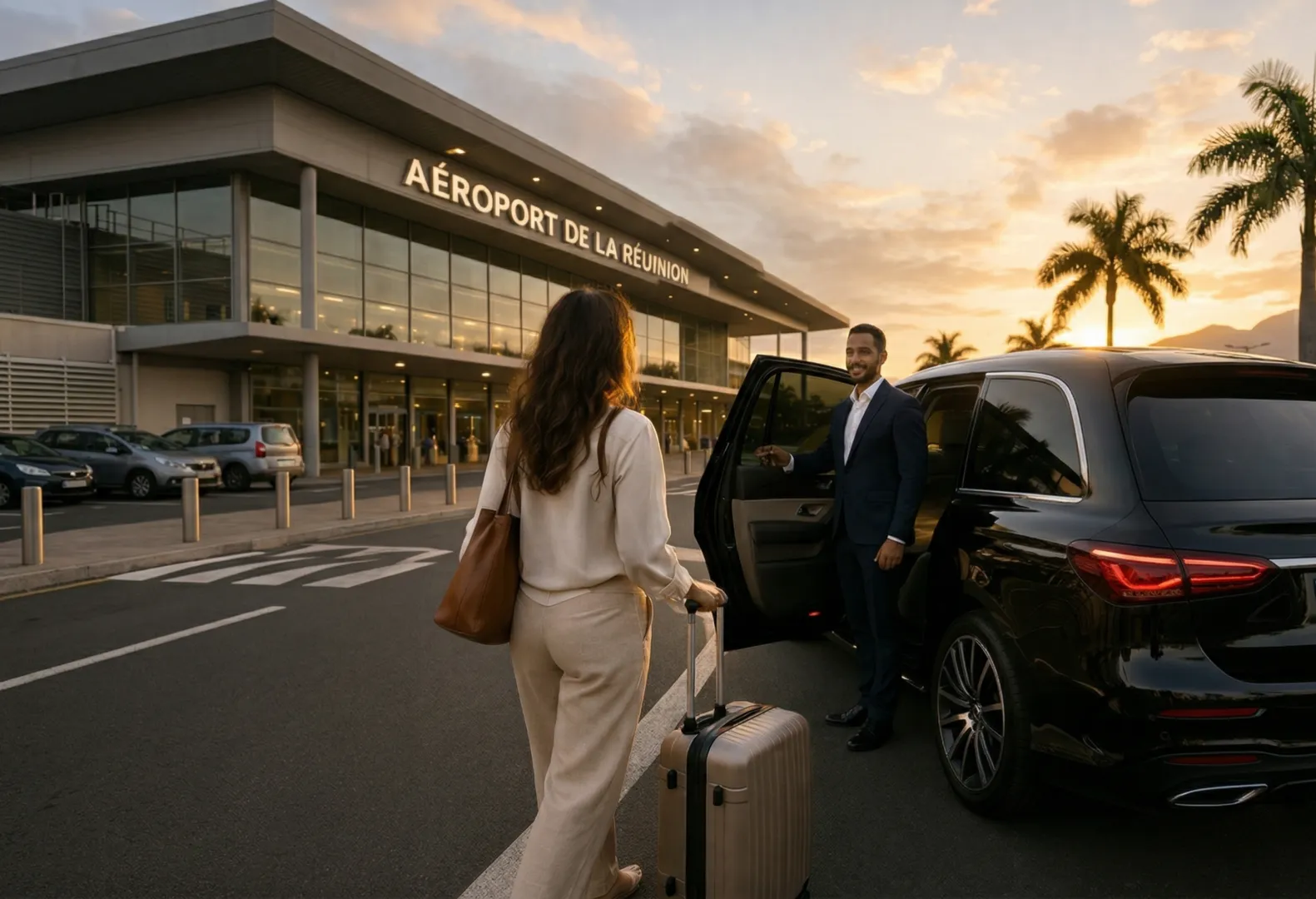 Vue aérienne de l'aéroport Roland Garros à La Réunion